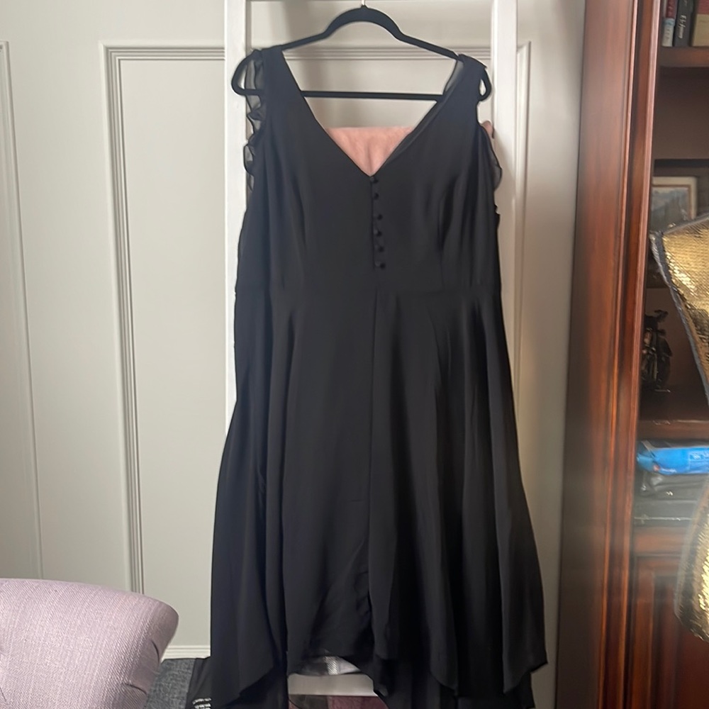 Frill top black dress
